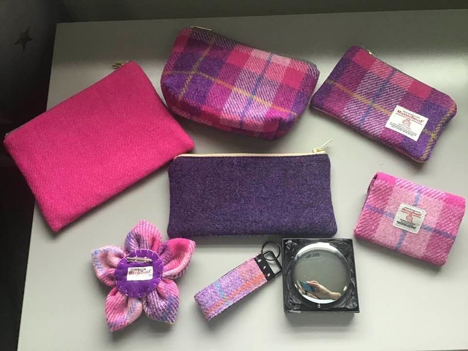 💜🩷Handmade Harris Tweed Accessories set🩷💜