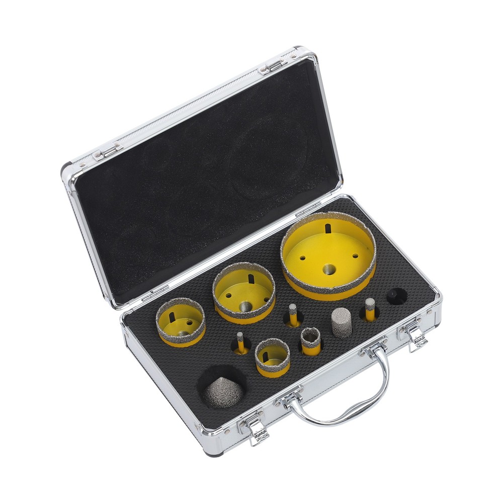 10Pcs Drill Bits, Diamond Drill Bits Kit, Professional Drilling Tool Set Toolbox