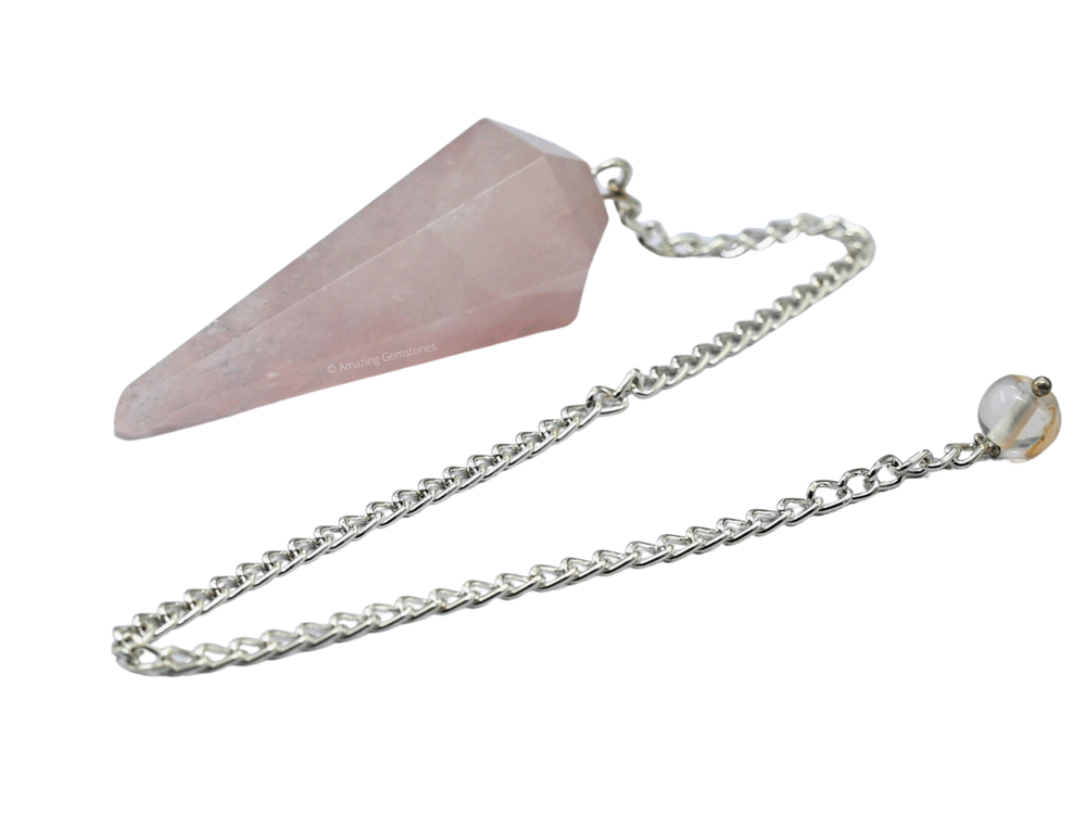 Rose Quartz Dowsing Crystal Pendulum