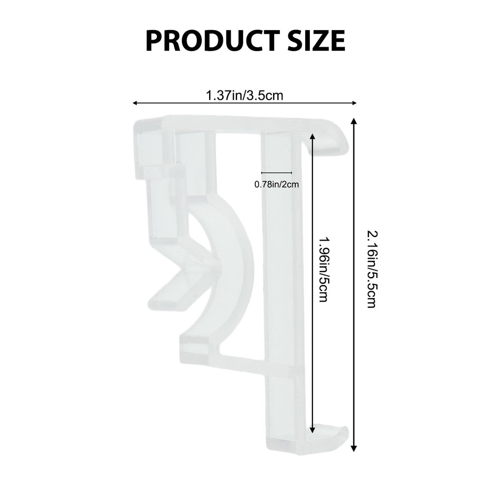 6pcs Curtain Clips 2 Inch Clear Plastic Replacement-Retainer Holder Clips