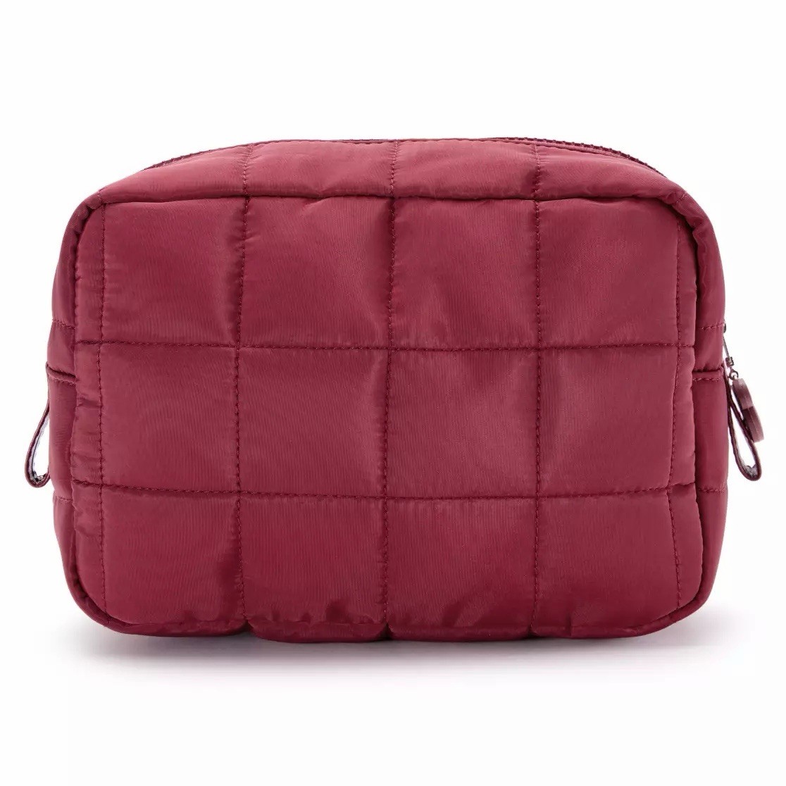 Disney Mickey Mouse Quilted Cosmetic Travel Makeup Bag Organizer Zipper Plum