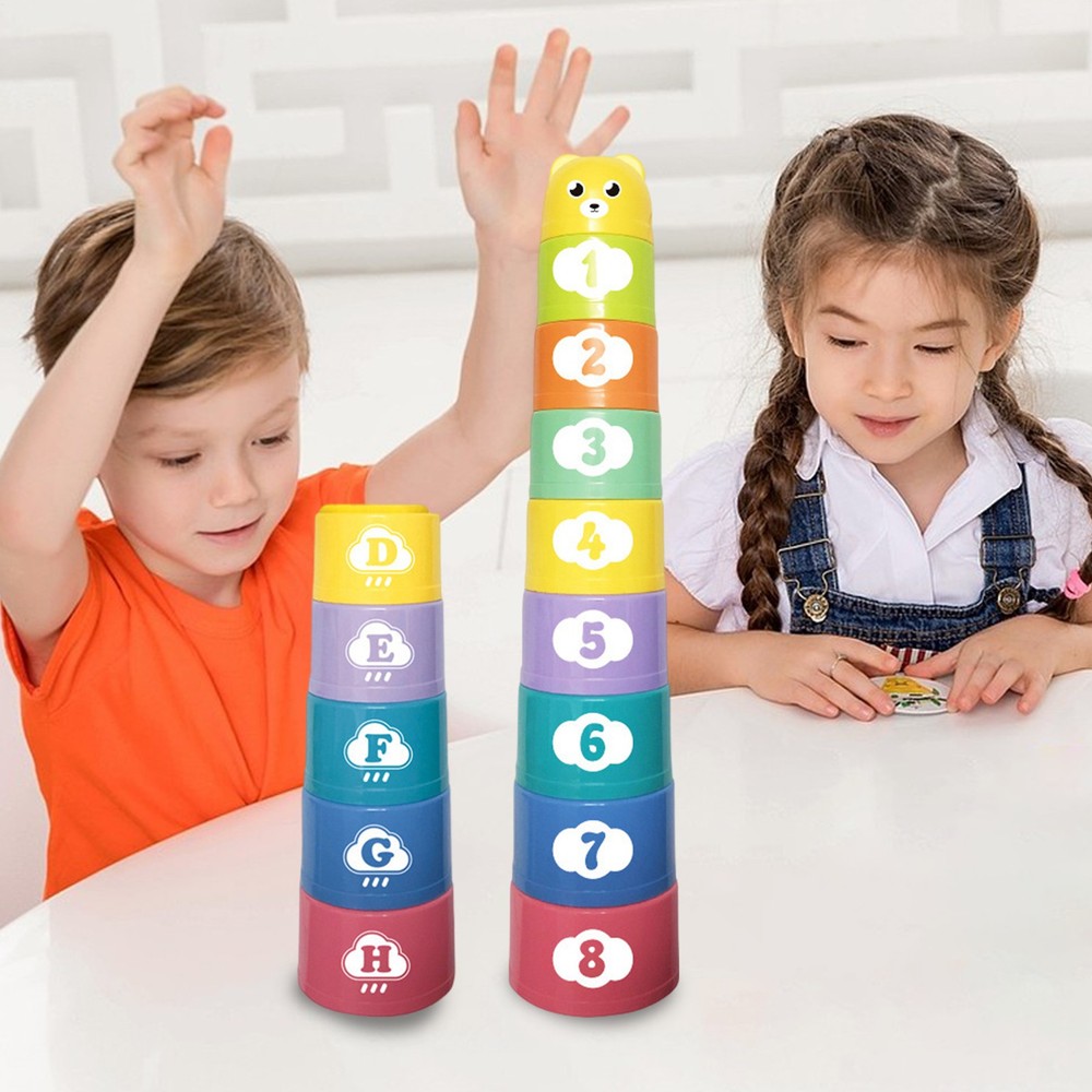 Stacking Cups Educational Nesting Cups Number Letter Stacking Cups Toy Fun Cute