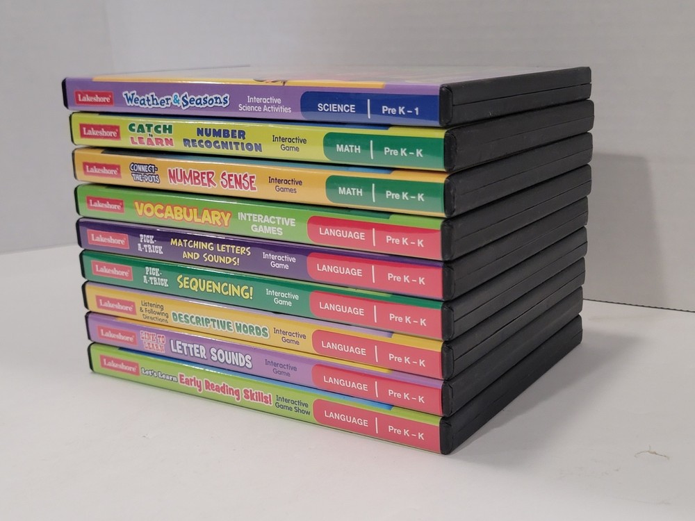 9 Lakeshore Math Reading Science Learning CD-ROM (PC/MAC) Grade Pre-K - K & 1st