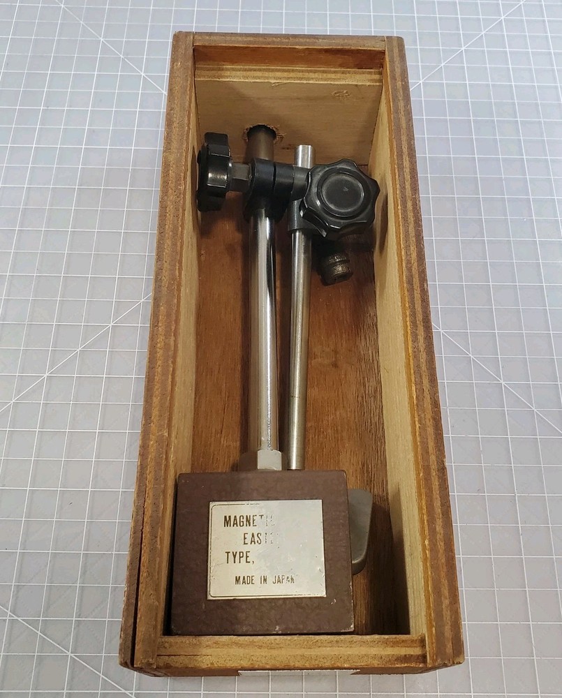 Eastern  Magnetic Base Dial Indicator Holder Stand With Box Broken Knob