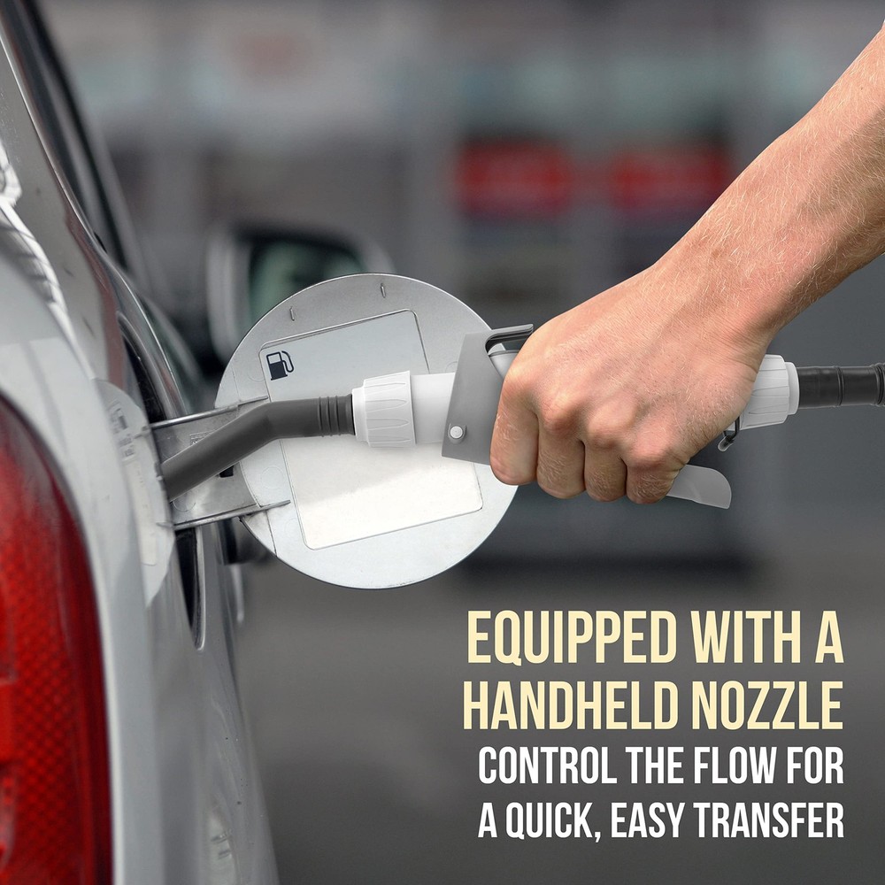 Automatic Fuel Transfer Pump with Nozzle for Quick Flow Control & Stop, 3X Mo...