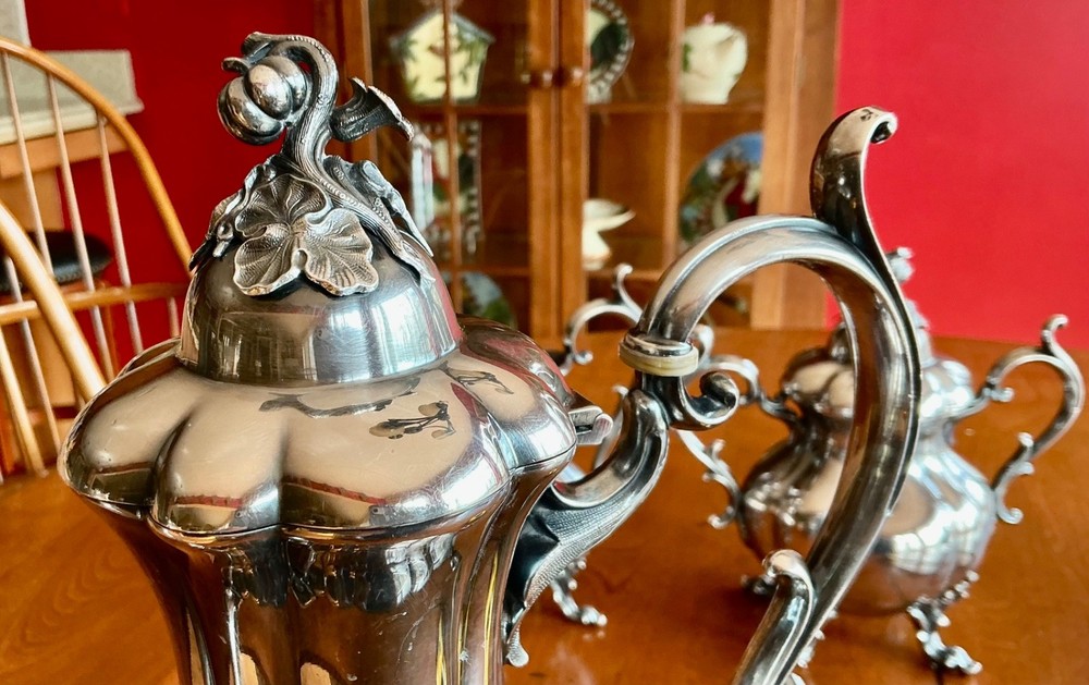 Vintage Reed & Barton Winthrop Silverplate Tea & Coffee Service, 4 Piece + Tray