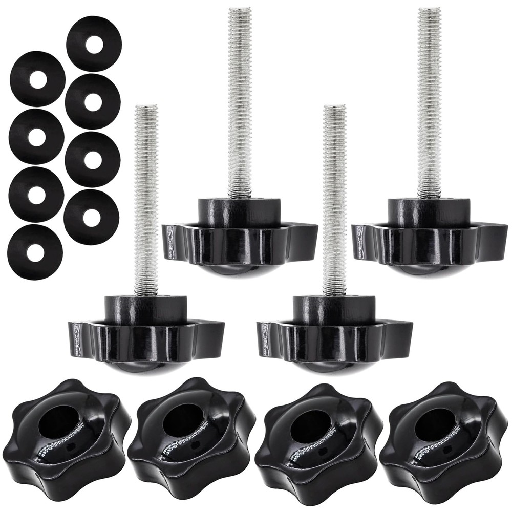 4 Set Replacement Arm Adjustment Knobs Rollator Walker Black