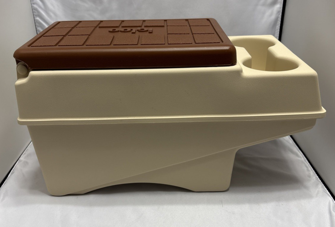 Vintage Little Kool Rest IGLOO Car Console Cooler Brown Tan Ice Chest 1983 NOS