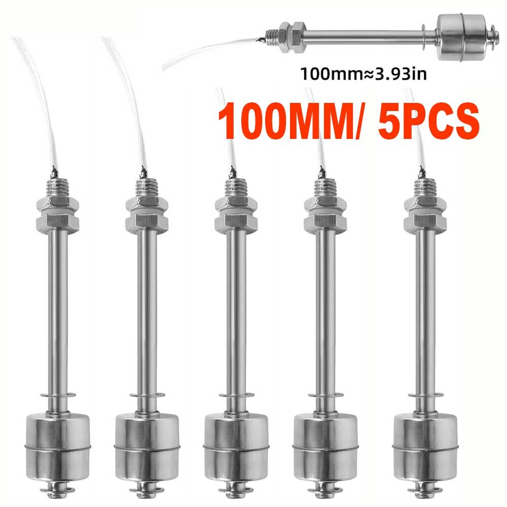 5PC 100mm Stainless Steel Liquid Water Level Sensor Horizontal Float Switch Tool