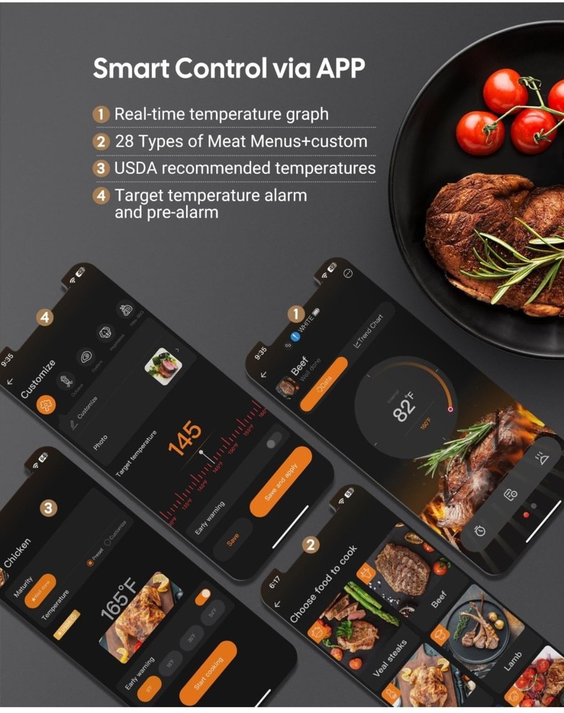 Wireless BBQ Meat Thermometer