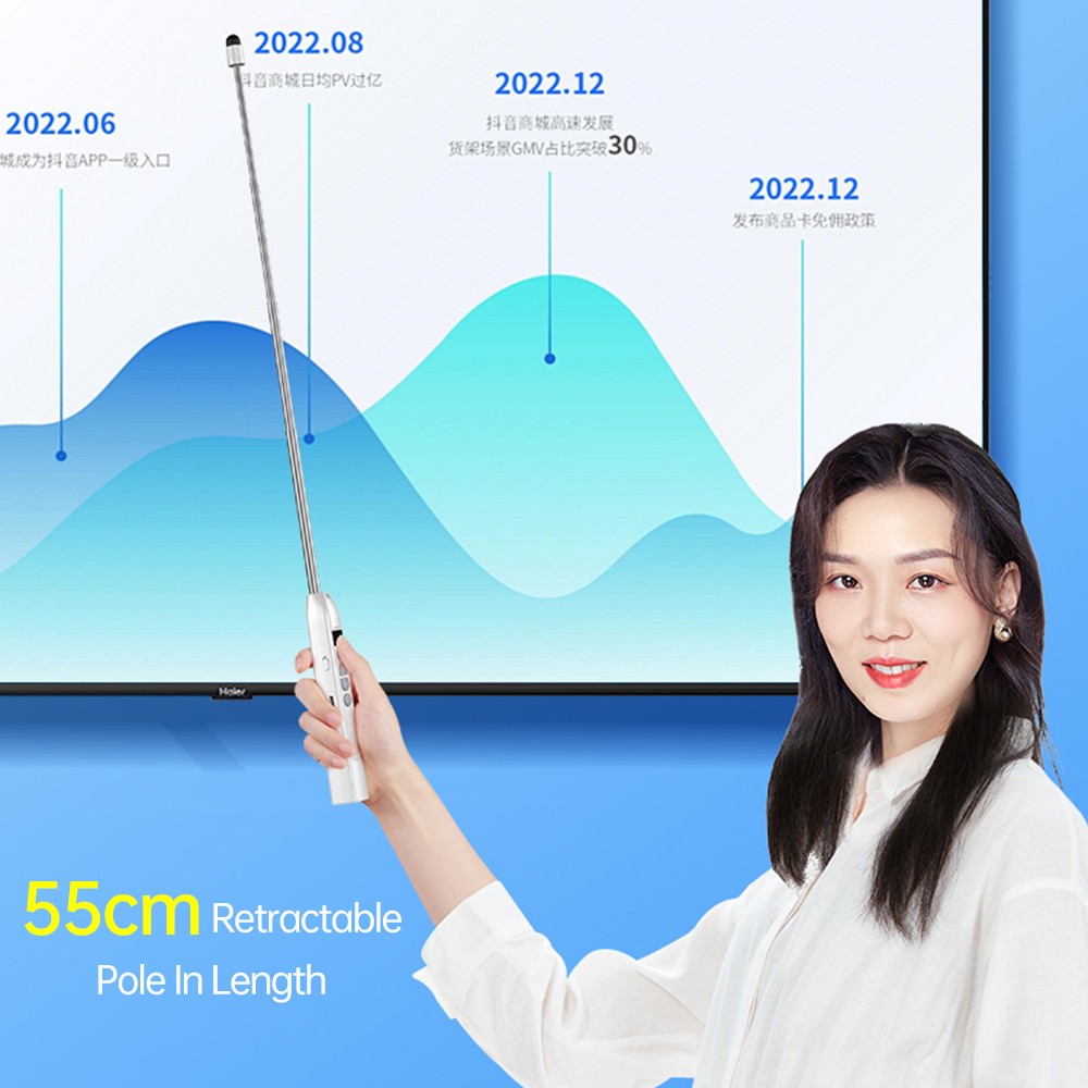 Wireless Presentation Pointer With Telescopic Stick Stylus Pen For FSXA