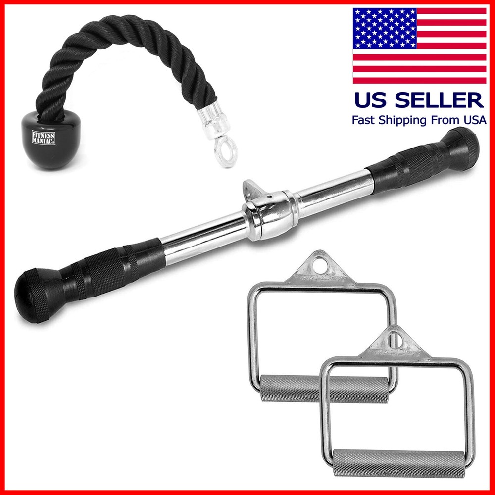 Tricep Single Rope Pull D Handle Down Press Cable Attachment Home Gym Exercise