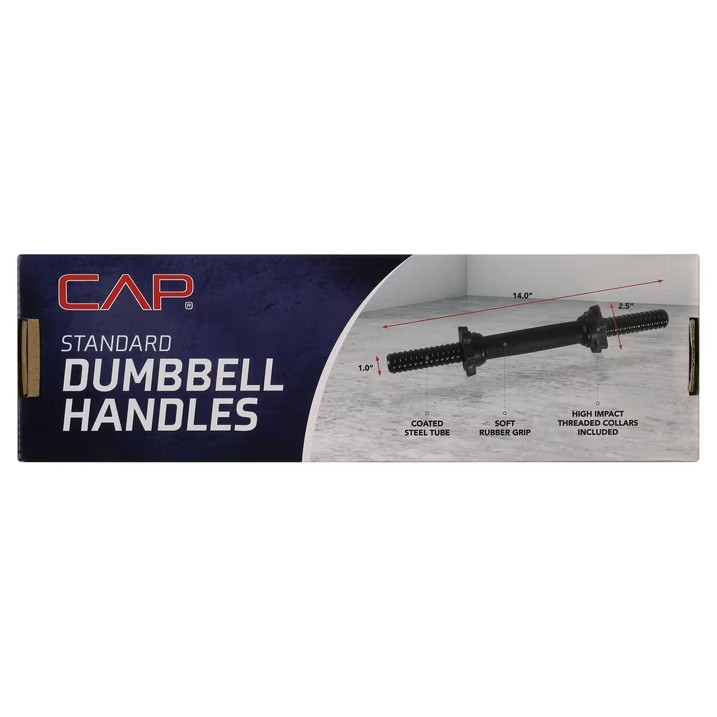 CAP Standard 14" Threaded Dumbbell Handle Set, Black