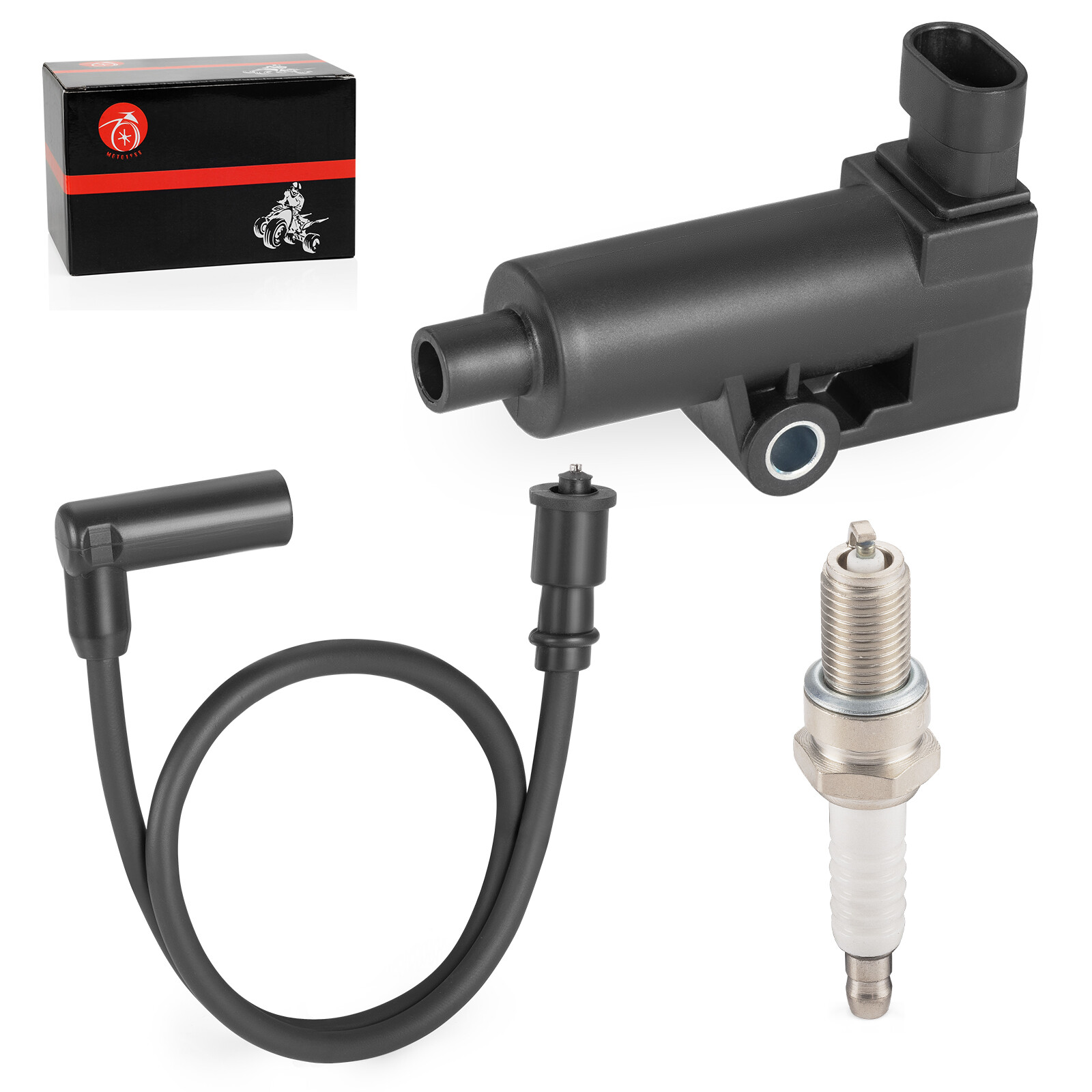 Ignition Coil & Spark Plug w/ Wire Cap for Hisun UTV 250 400 450 500 MSU 400 500