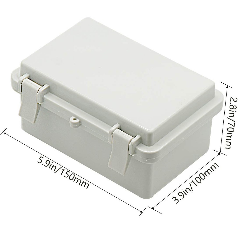 IP65 Waterproof ABS Plastic Electrical Box - Hinged Shell, 2 Cable Glands, 5....