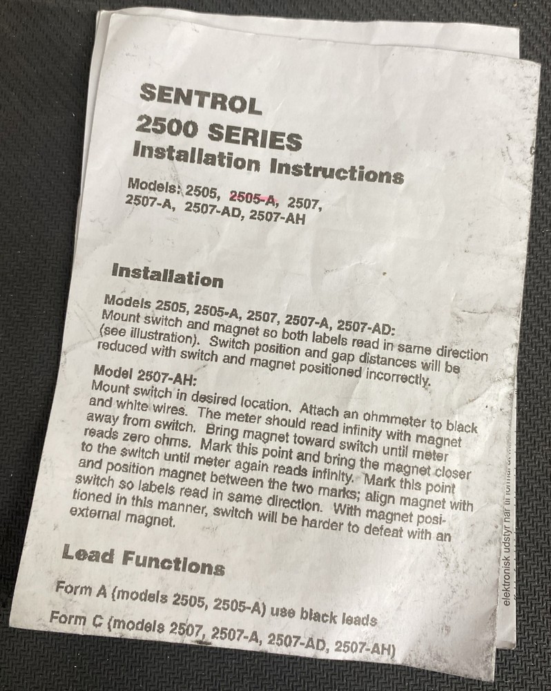 New Sentrol 2505A-L Surface Mount High Security Contact