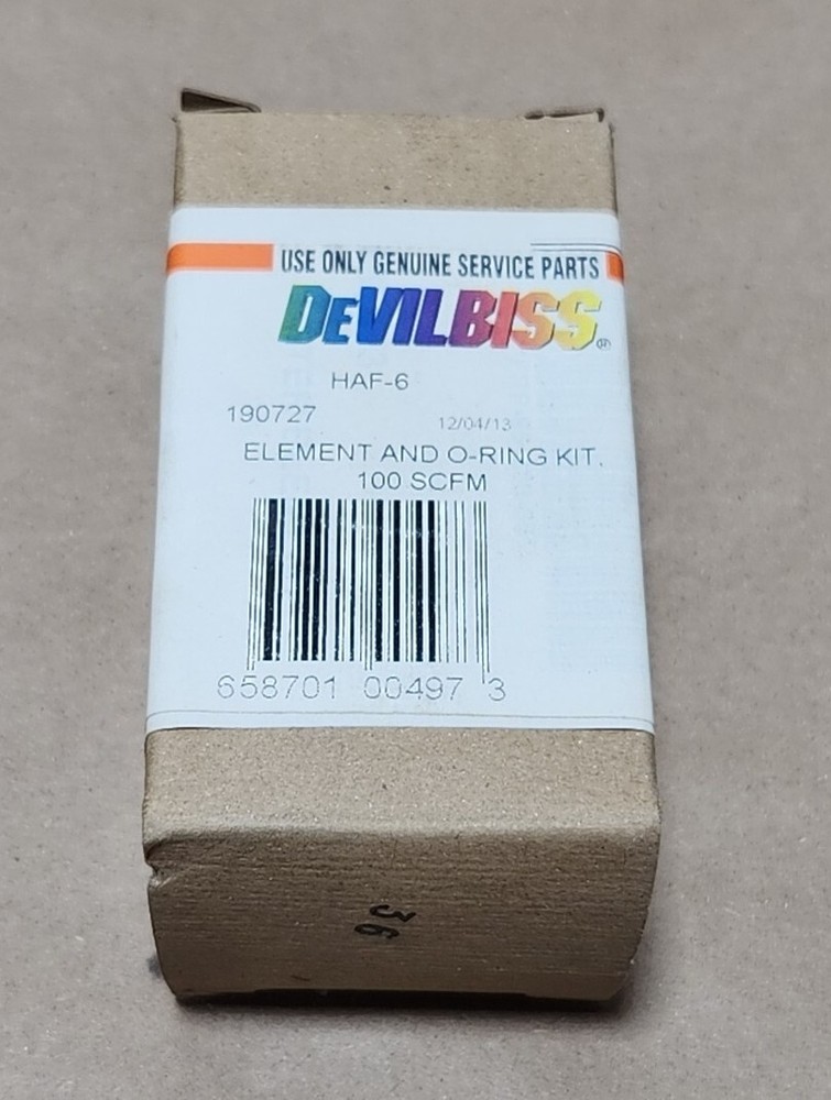 *NEW SURPLUS* DeVILBISS HAF-6 Replacement Element & O-ring Kit 190727 + Warranty