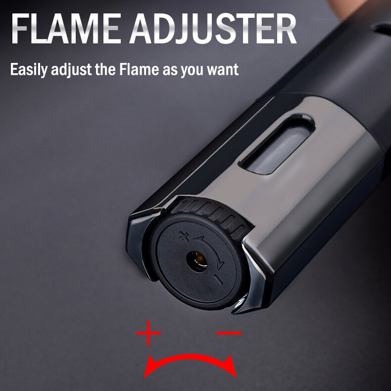 Torch Lighter Refillable Butane Lighter Windproof Jet Flame Lighter Visible BBQ
