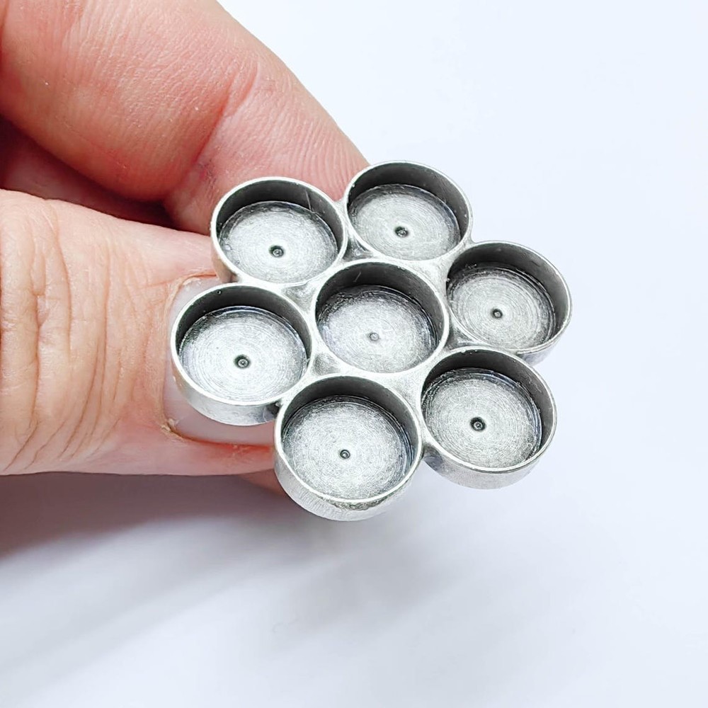 Multi Bezel Ring, Setting Blank Cabochon Mounting Adjustable Brass 10mm G37557