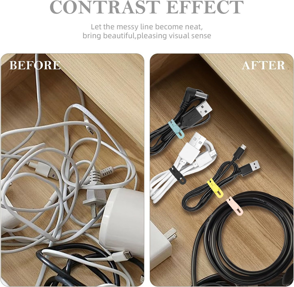 Donruby 30Pcs Silicone Cable Ties -Reusable & Washable with Adjustable 6 Colors