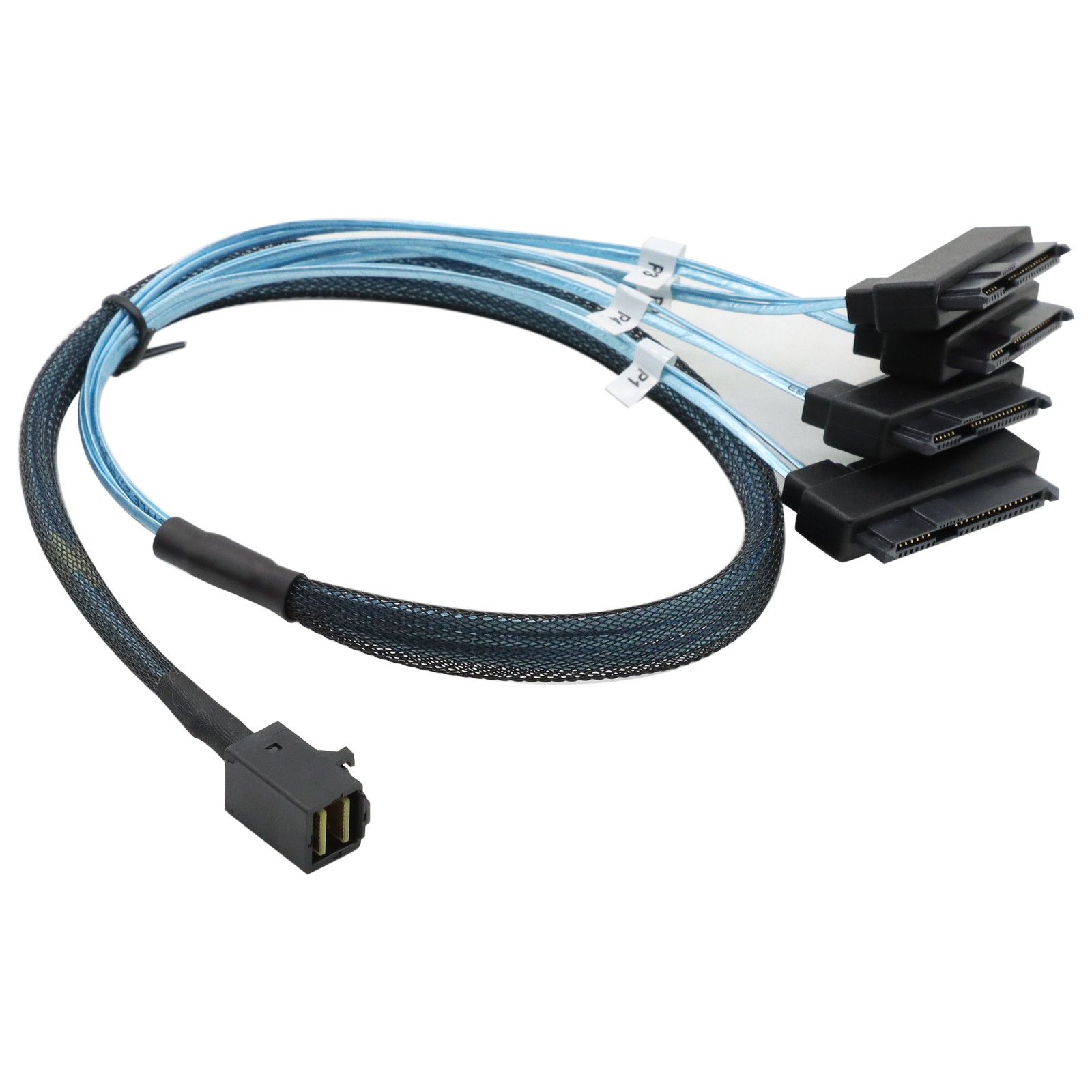 2*Mini SAS HDD SFF-8643 to 4 SFF-8482 Connector with Power Port Hard Drive 1M US