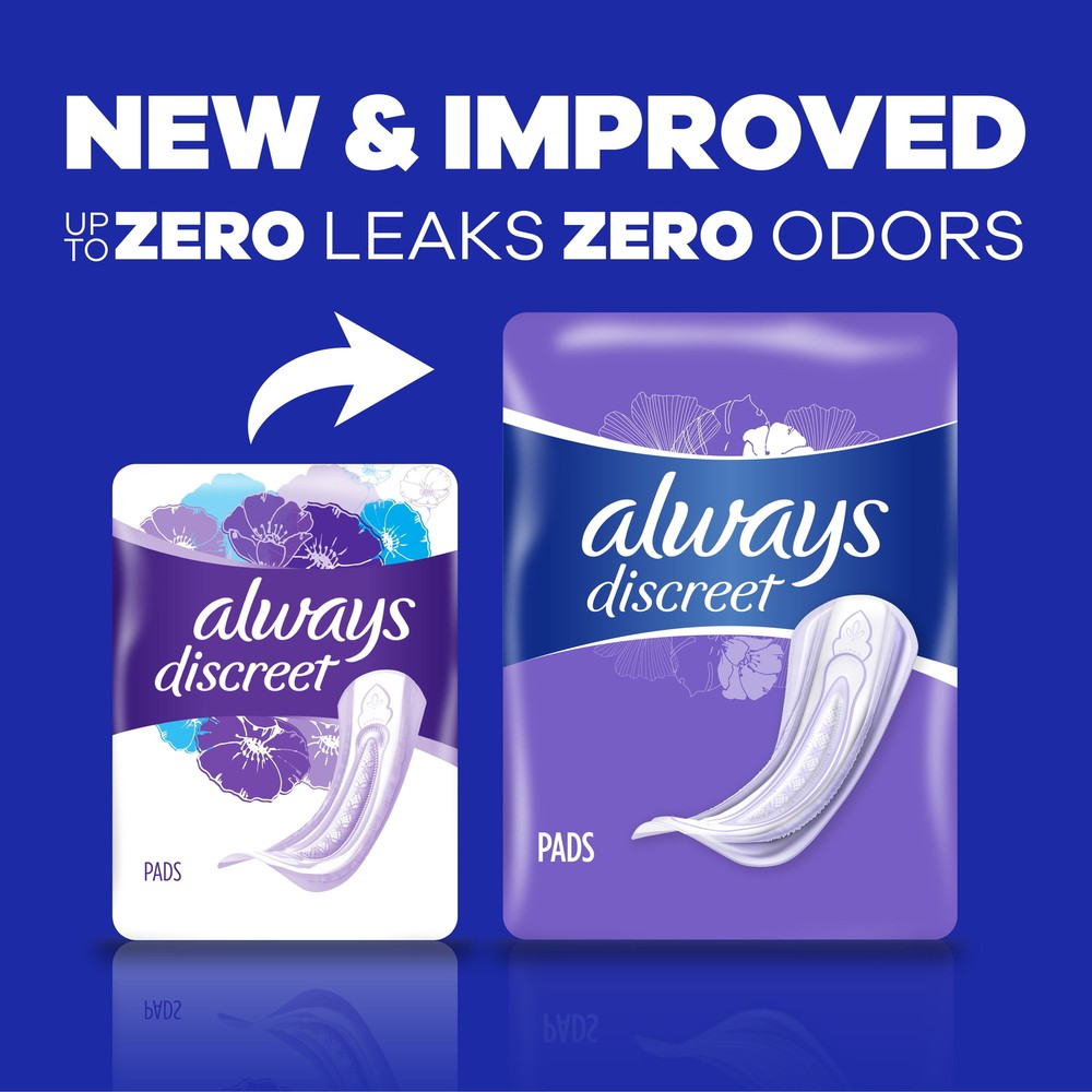 Always Discreet Incontinence Pads, Ultimate Extra Protect Absorbency,Long Length
