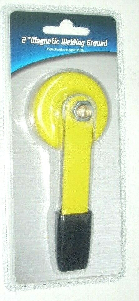 2" Magnetic Welding Ground Clamp w Lift Handle 200A Cap 1/2" Stud Bolt Hi-Vis