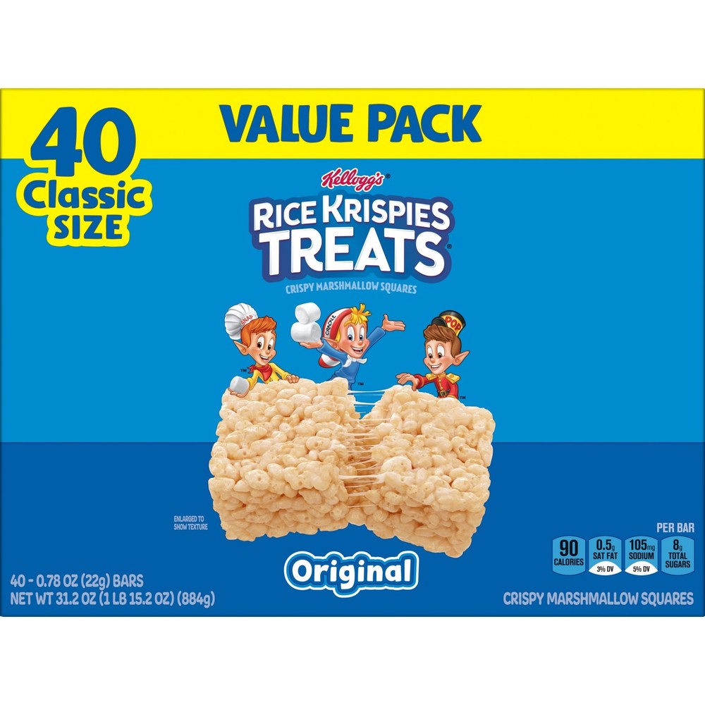 Original Chewy Crispy Marshmallow Squares Snacks
