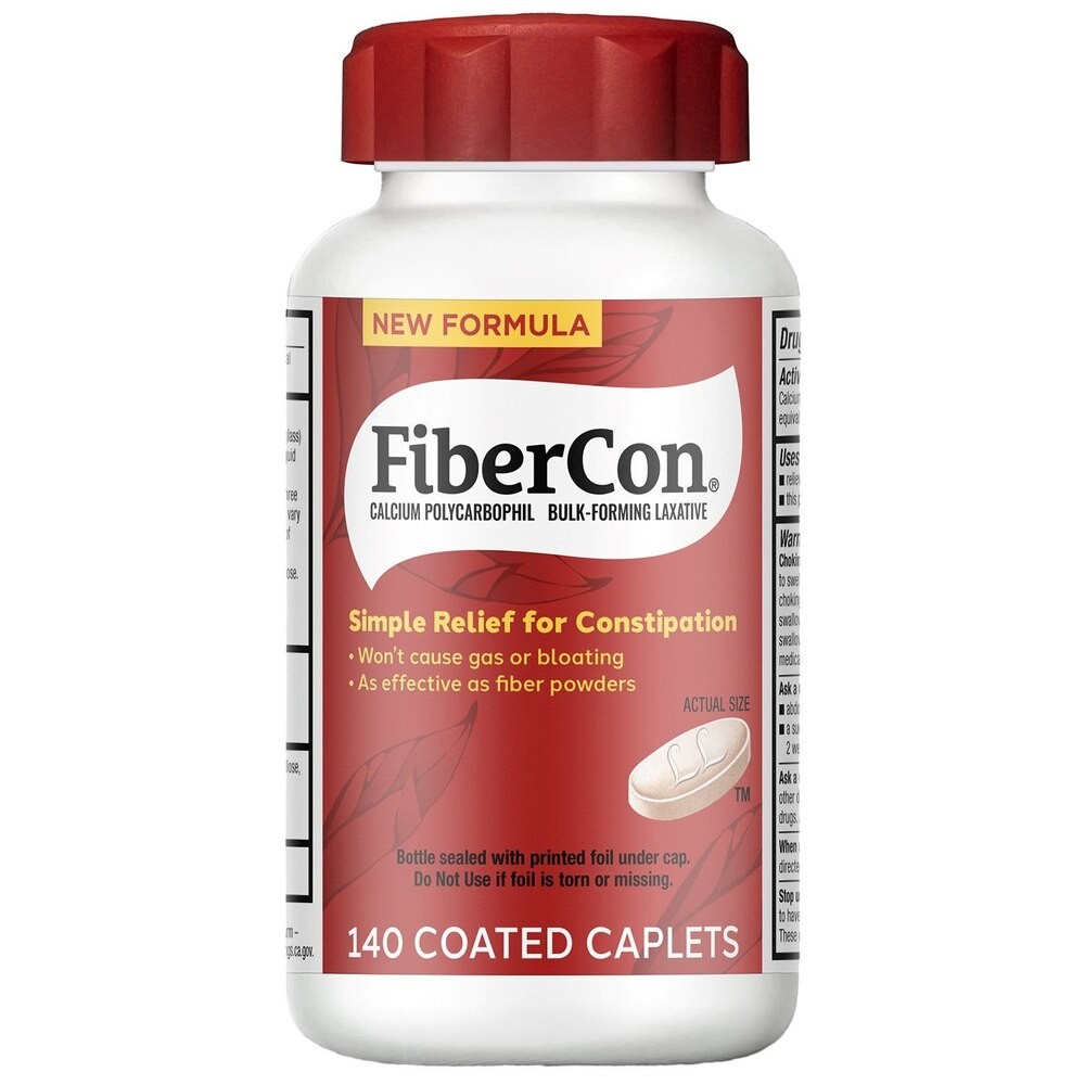 Fibercon Fiber Therapy for Regularity Caplets Constipation Relief 140 Count