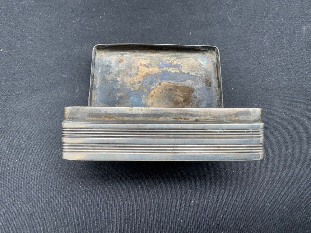 Antique Sterling Silver Hand Engraved Snuff Box