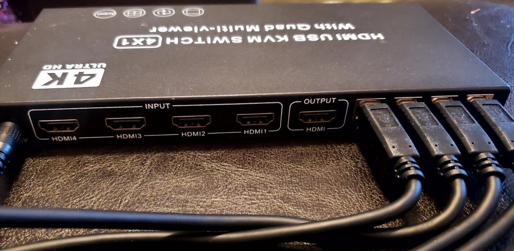 HDMI USB KVM Switch 4x1 Quad Multi Viewer
