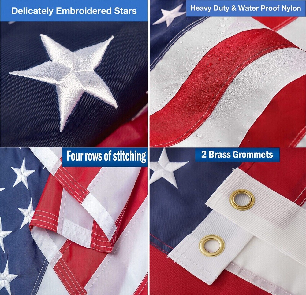 American and Texas State Flag Combo SET 3X5 FT 150D POLYESTER