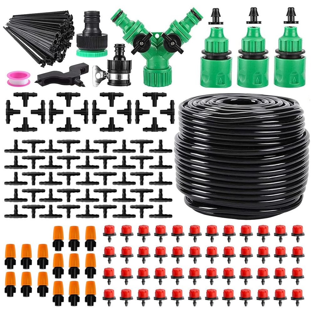 Garden Drip Irrigation System,Drip Irrigation Kit with 165FT/50M Drip Irrigation