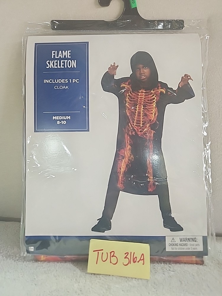 Flame Skeleton Costume Child Size M