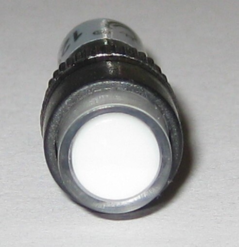 Panel Mount Round Mini LED 8 mm 12 V AC / DC Indicator - White - Plastic Case