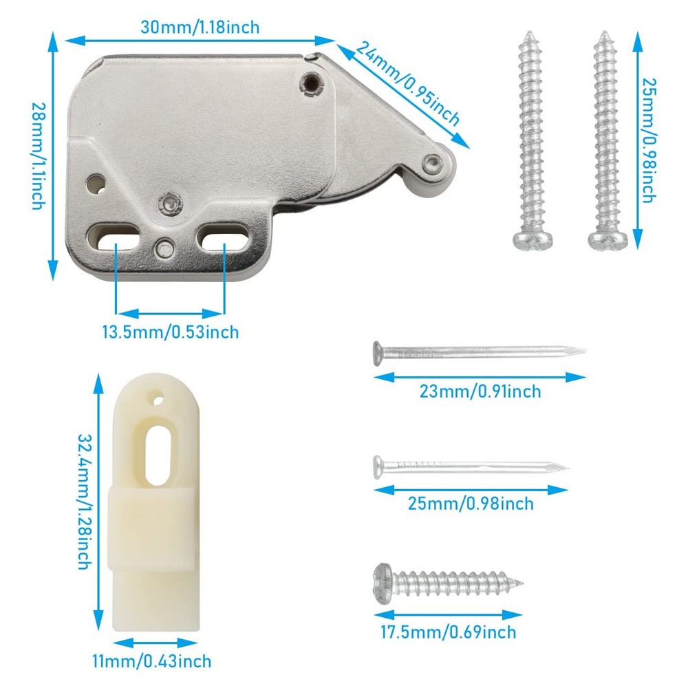WHYHKJ 2 Sets Spring Loaded Mini Tip Push Catch Release Latch to Open...