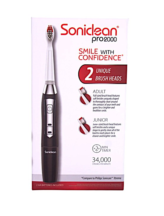 Soniclean Pro 2000 Electric Toothbrush 2x Replacement Heads Included