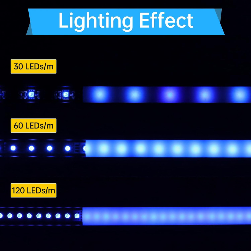 6Pack 3.3FT/1M V Shape LED Channel Silver Aluminum LED Strip Diffuser Channel wi