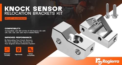 Knock Sensor and Harness Relocation Bracket Kit Compatible with 1997-2007 GM