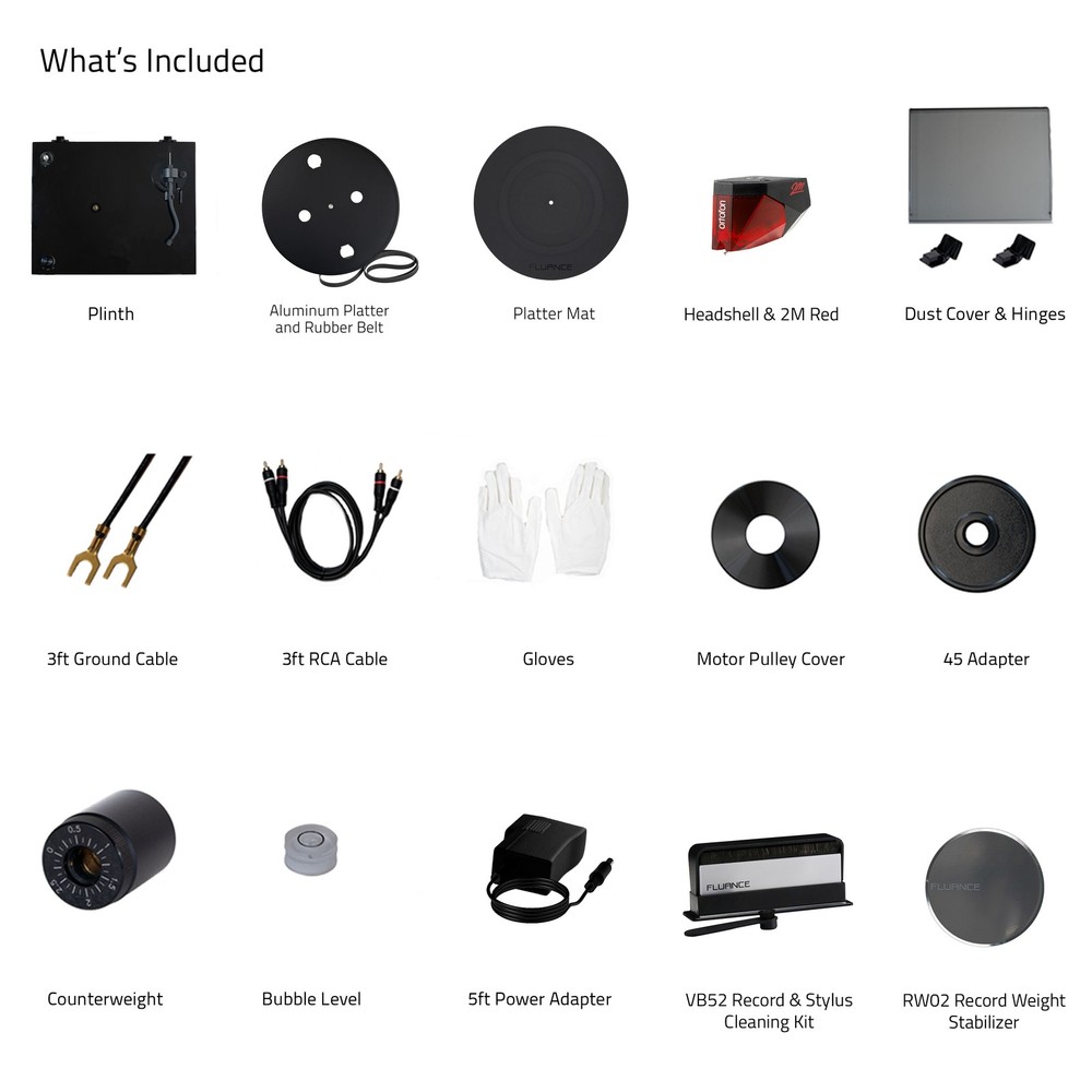 Fluance RT83 Reference Turntable with Record Weight and Vinyl Cleaning Kit