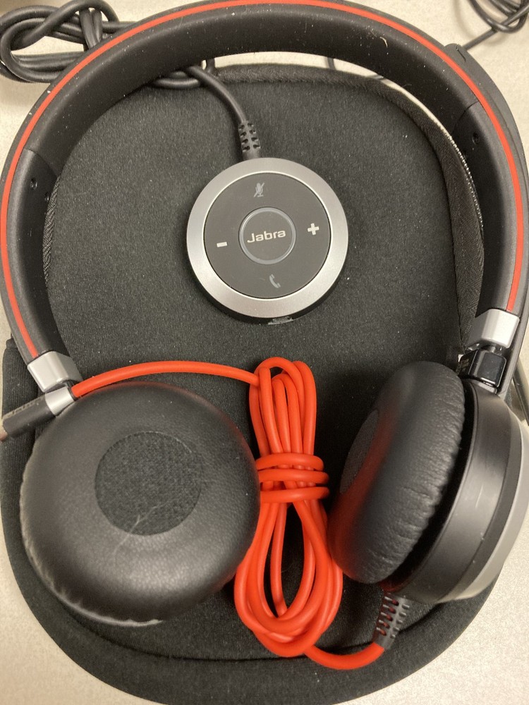 Jabra Evolve 40 Wired Stereo USB Headset HSC017 W/  Controller ENC010 And Case