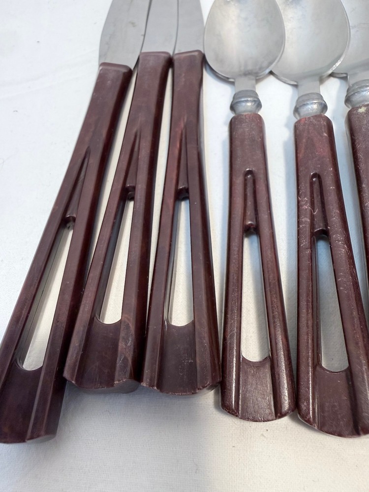 Vintage Mid Century Stanhome Bakelite Flatware Set