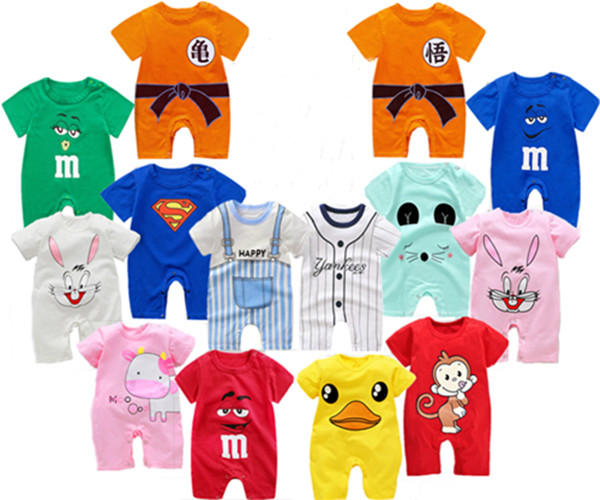 Newborn Baby Boys Girls Short Sleeve Romper Jumpsuit Bodysuit Clothes Outfits