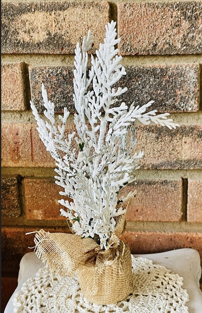 Mini Frosty Cedar Tree, 10”