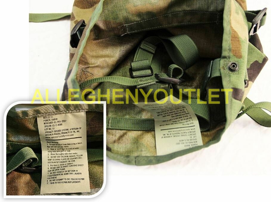 New U.S.G.I Molle II Military Large Radio Pouch Woodland Camo Bag Tote Pack US