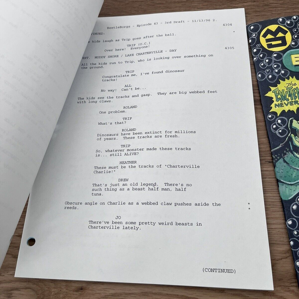Beetleborgs Original TV Show Something Fishy Episode 41 Script & Prop Comic Book