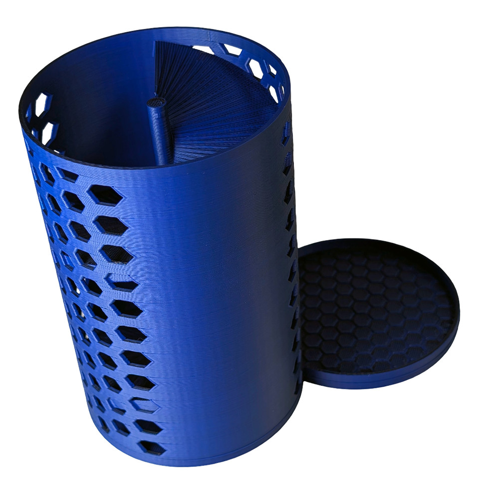 Supportive Solutions Hexagons Dice Tower - One Size Black & Blue - New, Handmade