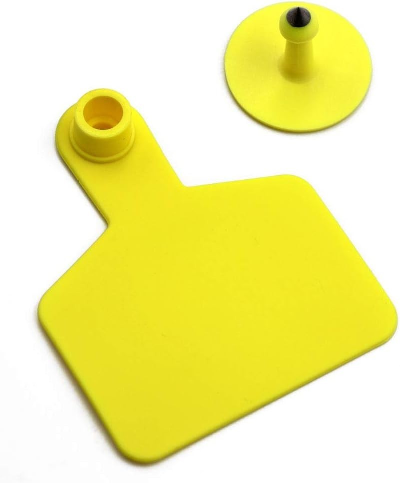 High-Quality Yellow Cattle Ear Tags - 100 Durable Plastic Identification Tags