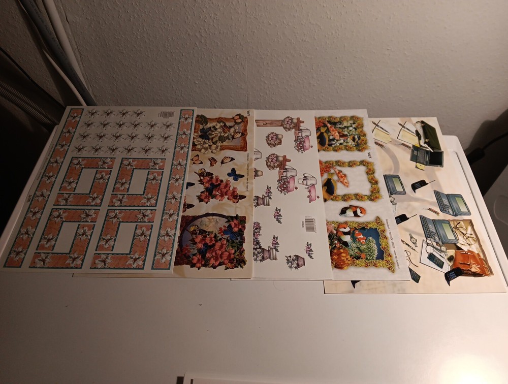 5X 3D SHEETS FOR SCRAPBOOKING TBZ /SCISSORS NEED NEW (D697)
