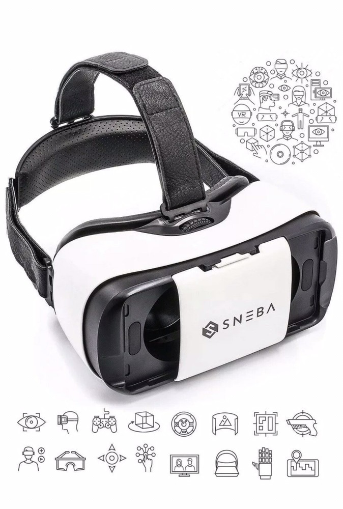 WapSter Vr Headset, Sneba White Virtual Reality, Headset VR Glasses
